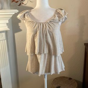 Ella Moss - tiered tee with flitter sleeves; size small